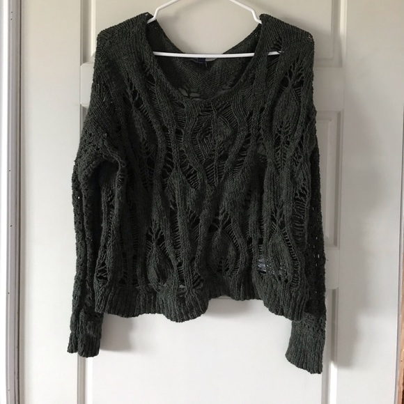 American eagle olive green knit sweater - Picture 1 of 1